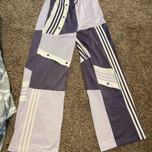 Small Adidas Track Pants Unzips To Mid Calf